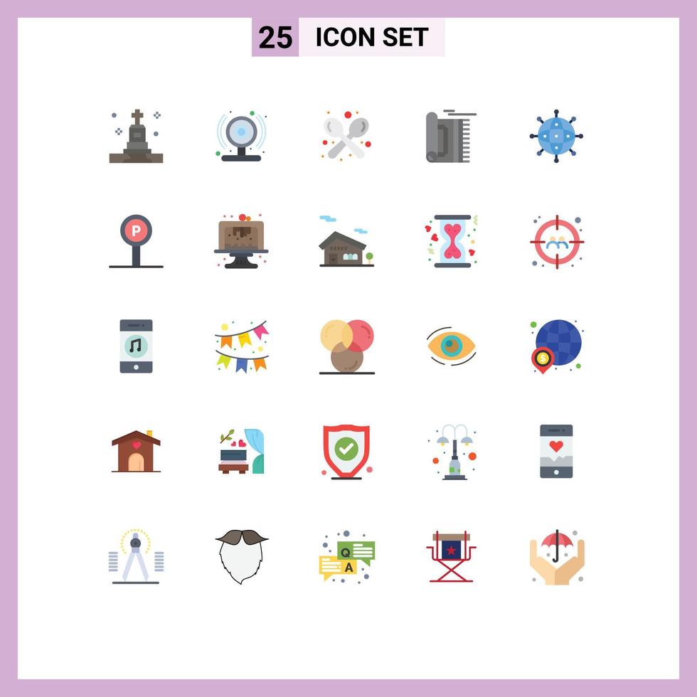 25 Creative Icons Modern Signs and Symbols of business pray fork rug carpet Editable Vector Design Elements
