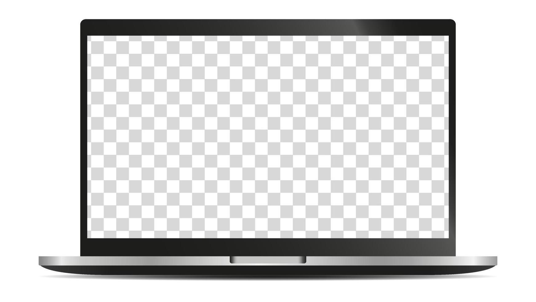 laptop screen mockup with blank screen for your design. laptop isolated on white background vector