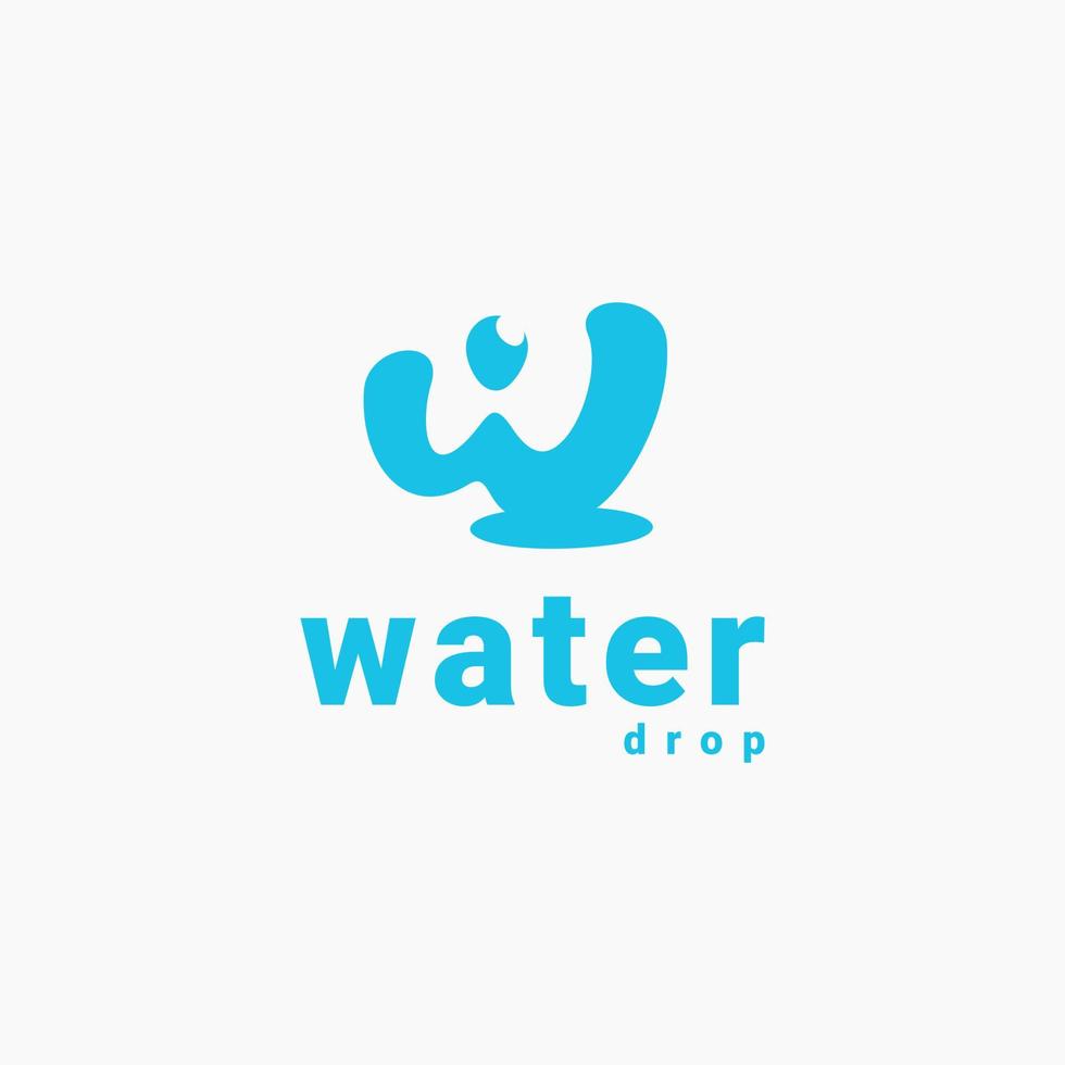 letter w water drop logo vector