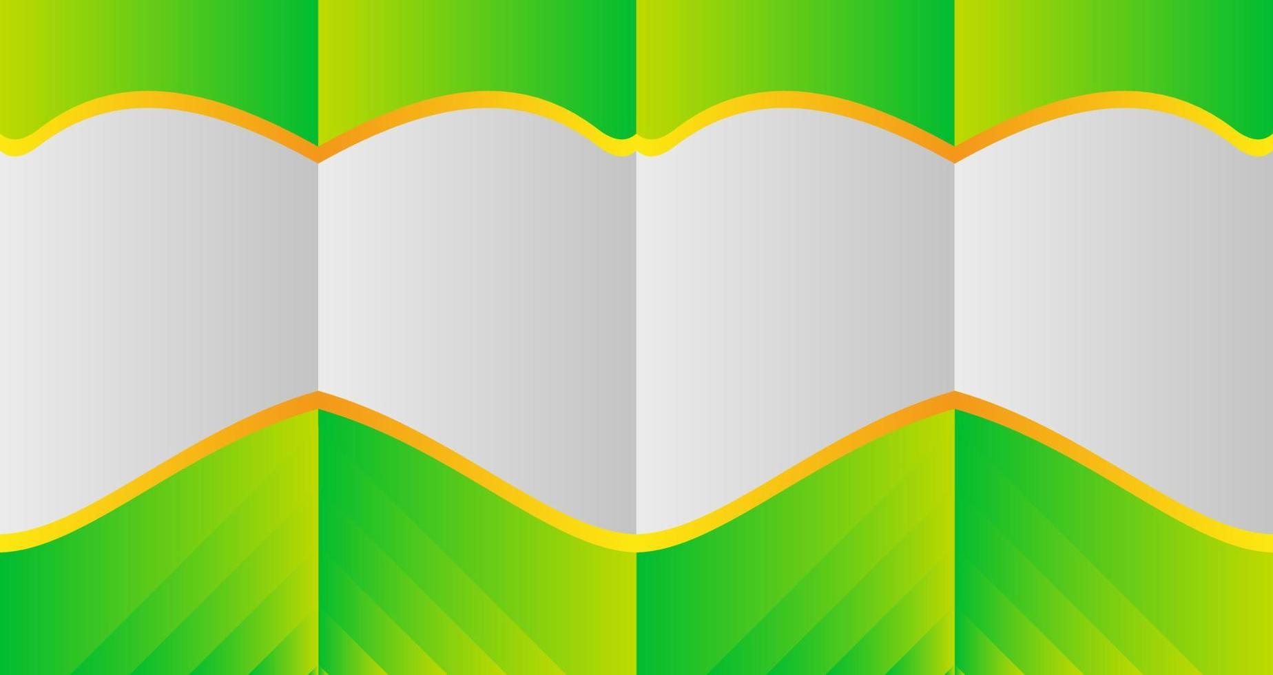 Abstract background representing a grid of folded paper in green and yellow. vector