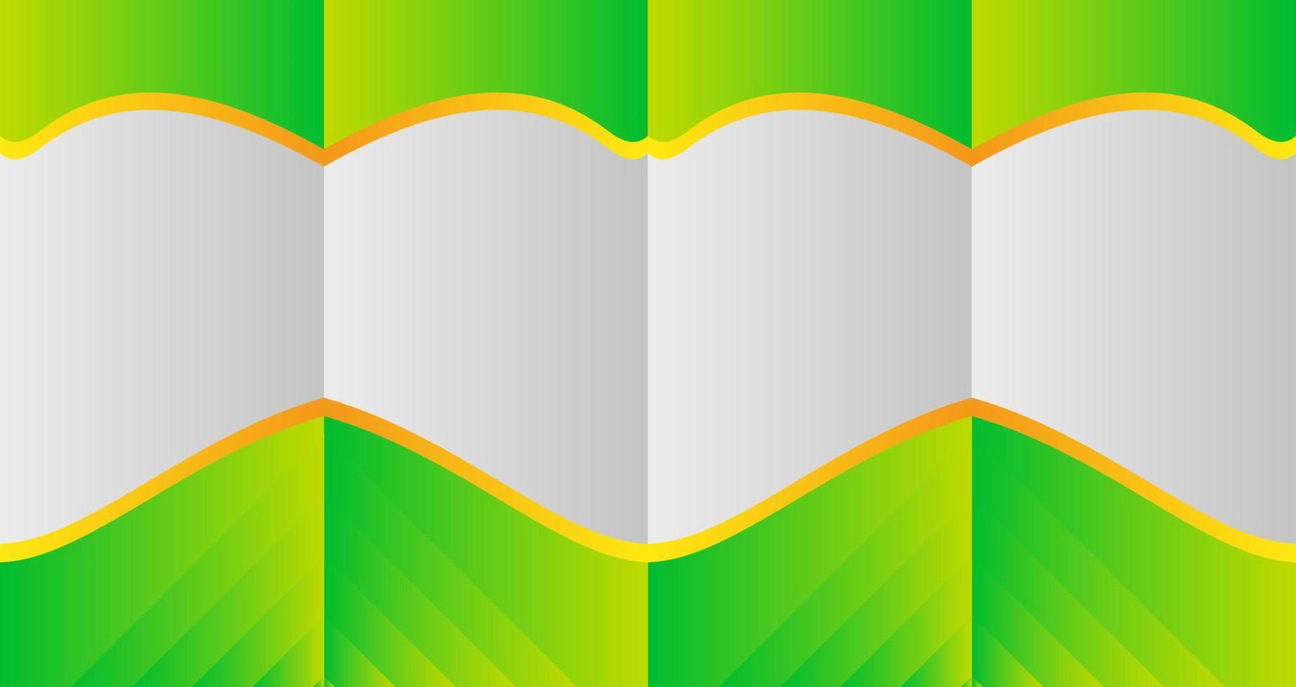 fondo abstracto que representa una cuadrícula de papel doblado en verde y amarillo. vector