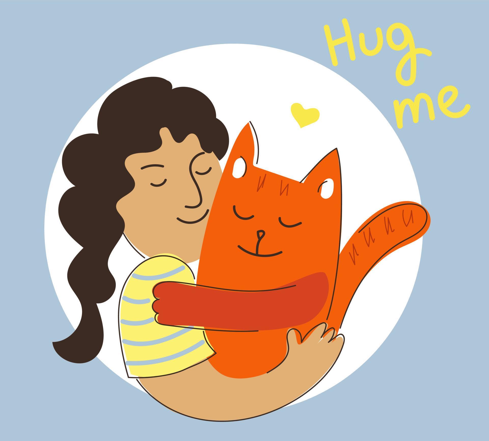 World hugging day. Hug your friend. Vector illustration, character