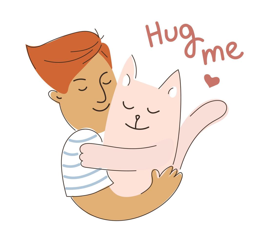 World hugging day. Hug your friend. Vector illustration, character design, postcard, poster, print