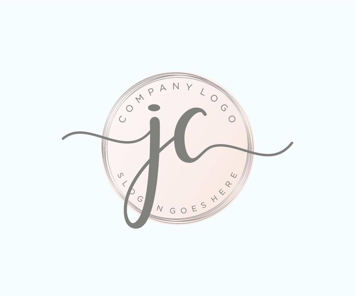 logotipo femenino jc inicial. utilizable para logotipos de naturaleza, salón, spa, cosmética y belleza. elemento de plantilla de diseño de logotipo de vector plano.