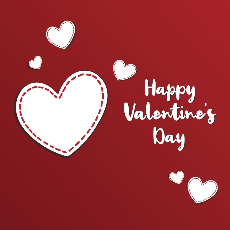 Handdrawn Happy valentines day, perfect for office, company, school, social media, advertising, printing and more vector