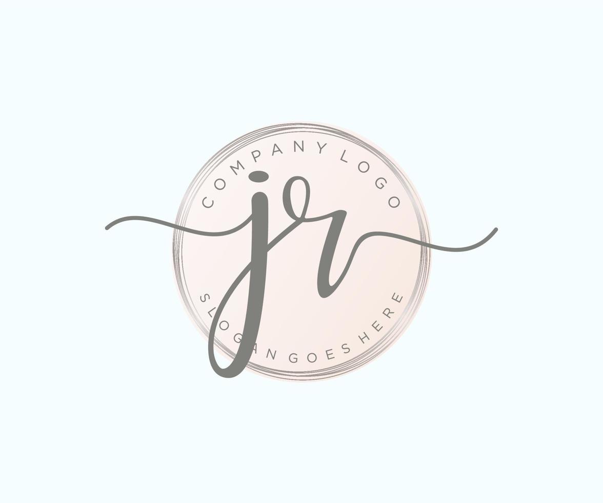 Initial JR feminine logo. Usable for Nature, Salon, Spa, Cosmetic and Beauty Logos. Flat Vector Logo Design Template Element.