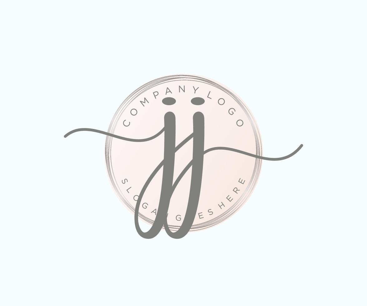 Initial JJ feminine logo. Usable for Nature, Salon, Spa, Cosmetic and Beauty Logos. Flat Vector Logo Design Template Element.