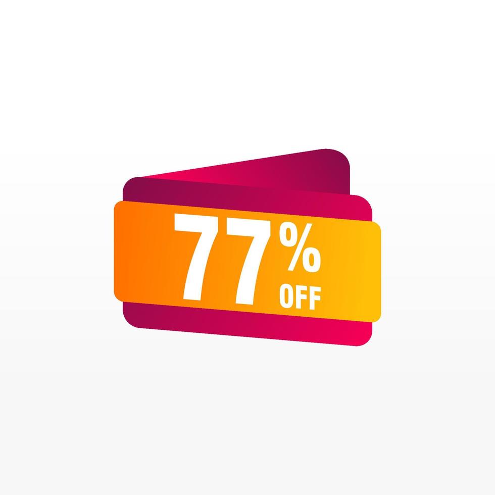 77 discount, Sales Vector badges for Labels, , Stickers, Banners, Tags, Web Stickers, New offer. Discount origami sign banner.