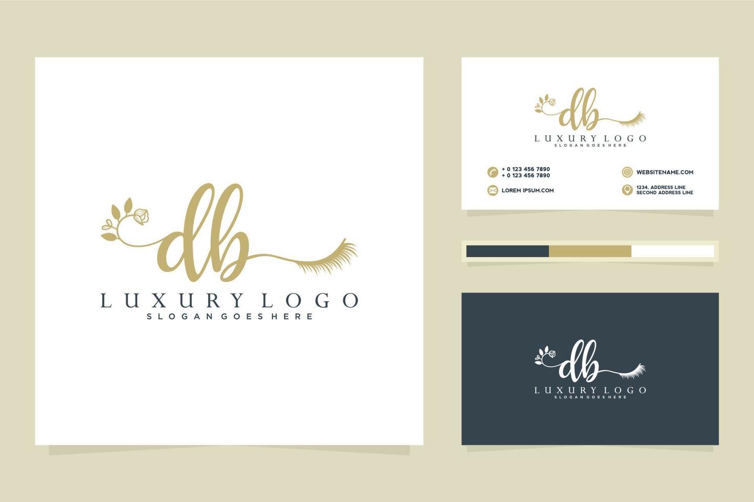 Initial DB Feminine logo collections and business card templat Premium Vector