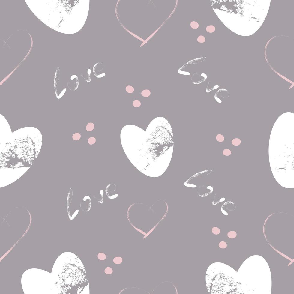 Romantic seamless patterns with hearts. Modern romantic design for paper, textile, cover, fabric, interior decor and other users. vector