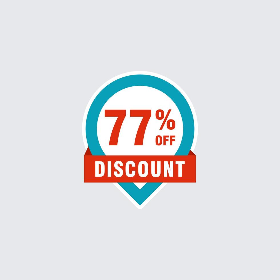 77 discount, Sales Vector badges for Labels, , Stickers, Banners, Tags, Web Stickers, New offer. Discount origami sign banner.