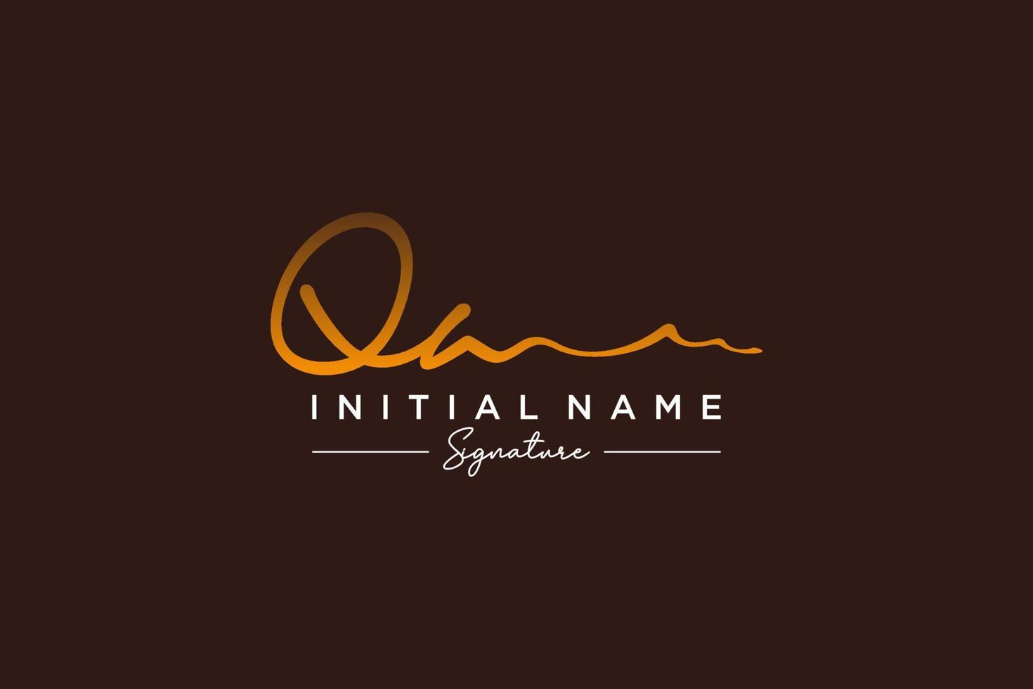 Initial QA signature logo template vector. Hand drawn Calligraphy lettering Vector illustration.