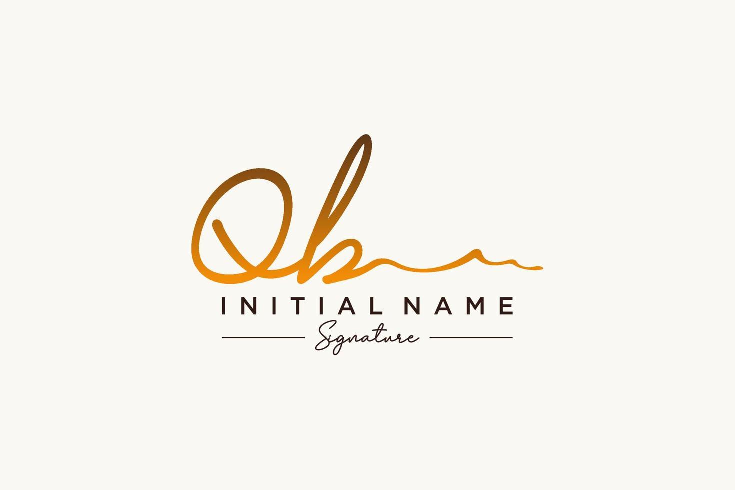 vector de plantilla de logotipo de firma qb inicial. ilustración de vector de letras de caligrafía dibujada a mano.