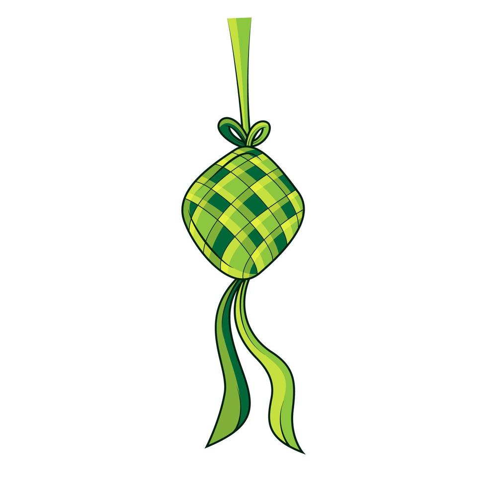 vector de ketupat tradicional dibujado a mano