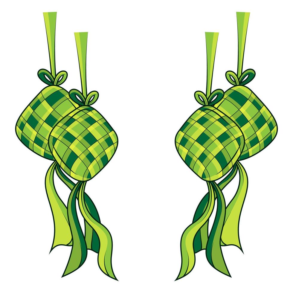 Hand drawn traditional ketupat vector