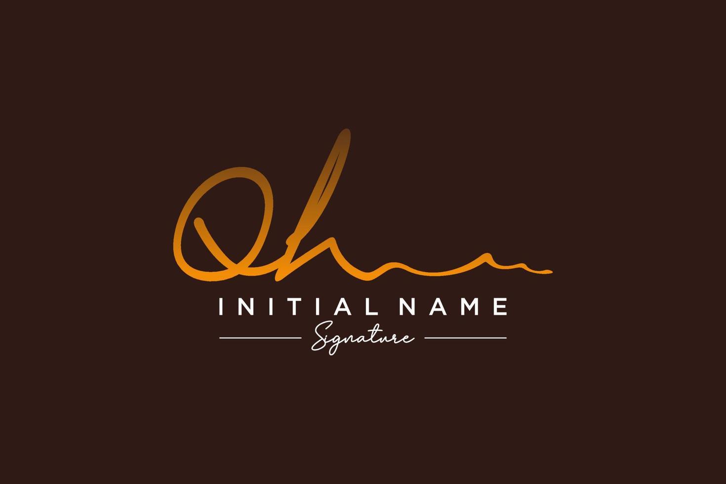 Initial QH signature logo template vector. Hand drawn Calligraphy lettering Vector illustration.