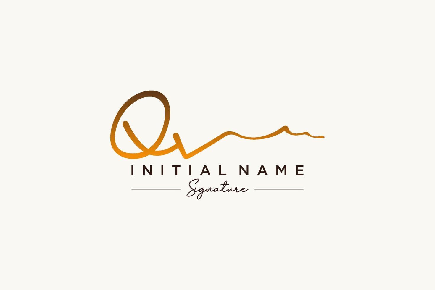 Initial QV signature logo template vector. Hand drawn Calligraphy lettering Vector illustration.