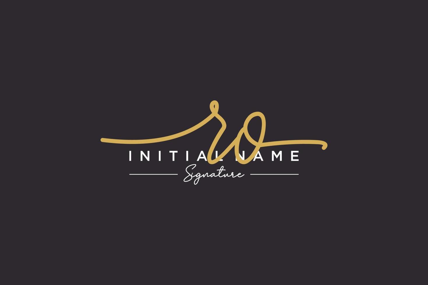 Initial RO signature logo template vector. Hand drawn Calligraphy lettering Vector illustration.