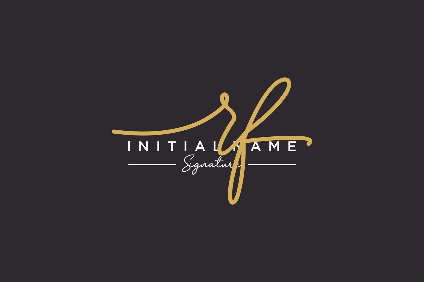 Initial RF signature logo template vector. Hand drawn Calligraphy lettering Vector illustration.