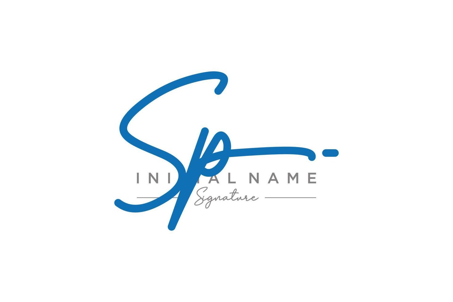 Initial SP signature logo template vector. Hand drawn Calligraphy lettering Vector illustration.