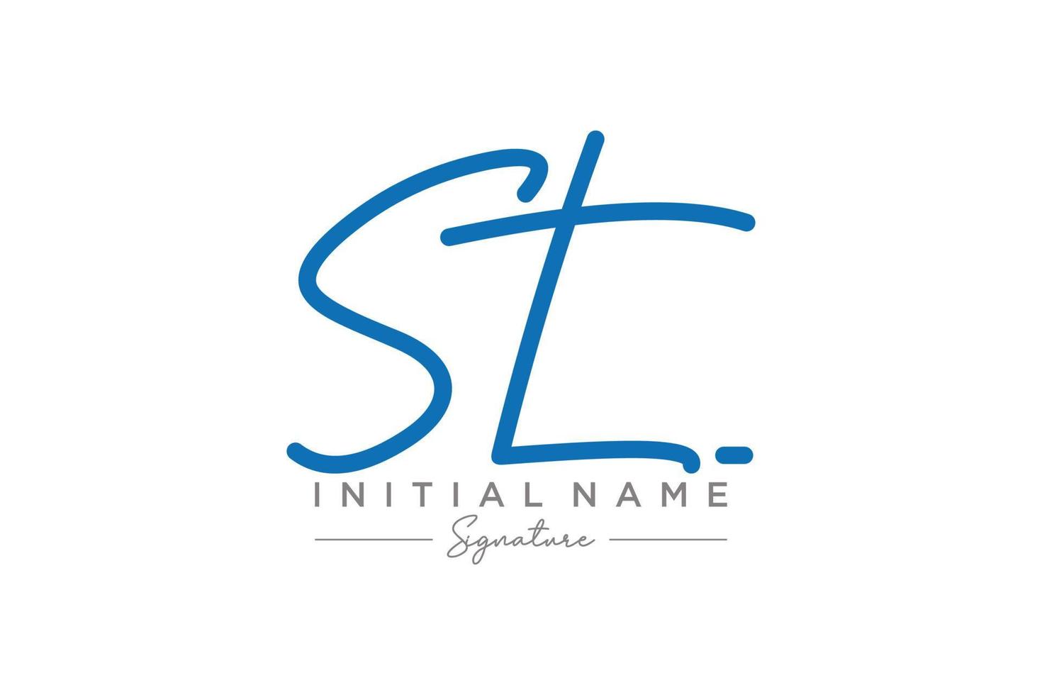 Initial ST signature logo template vector. Hand drawn Calligraphy lettering Vector illustration.