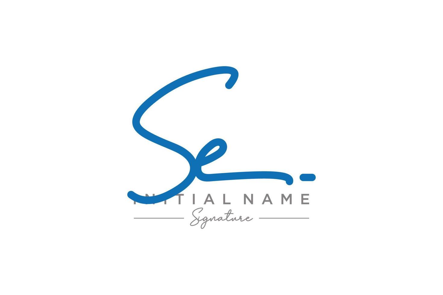 Initial SE signature logo template vector. Hand drawn Calligraphy lettering Vector illustration.