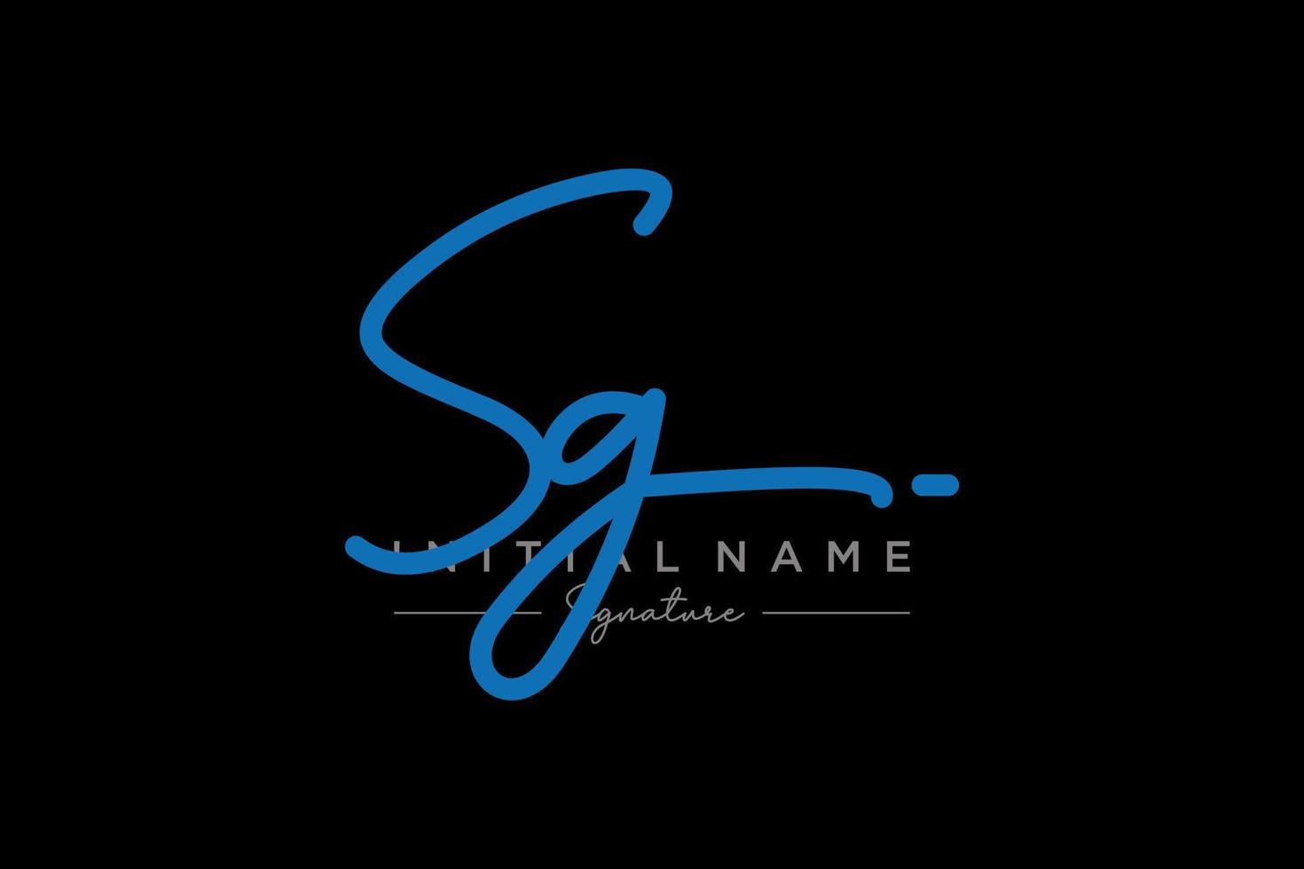 vector de plantilla de logotipo de firma sg inicial. ilustración de vector de letras de caligrafía dibujada a mano.