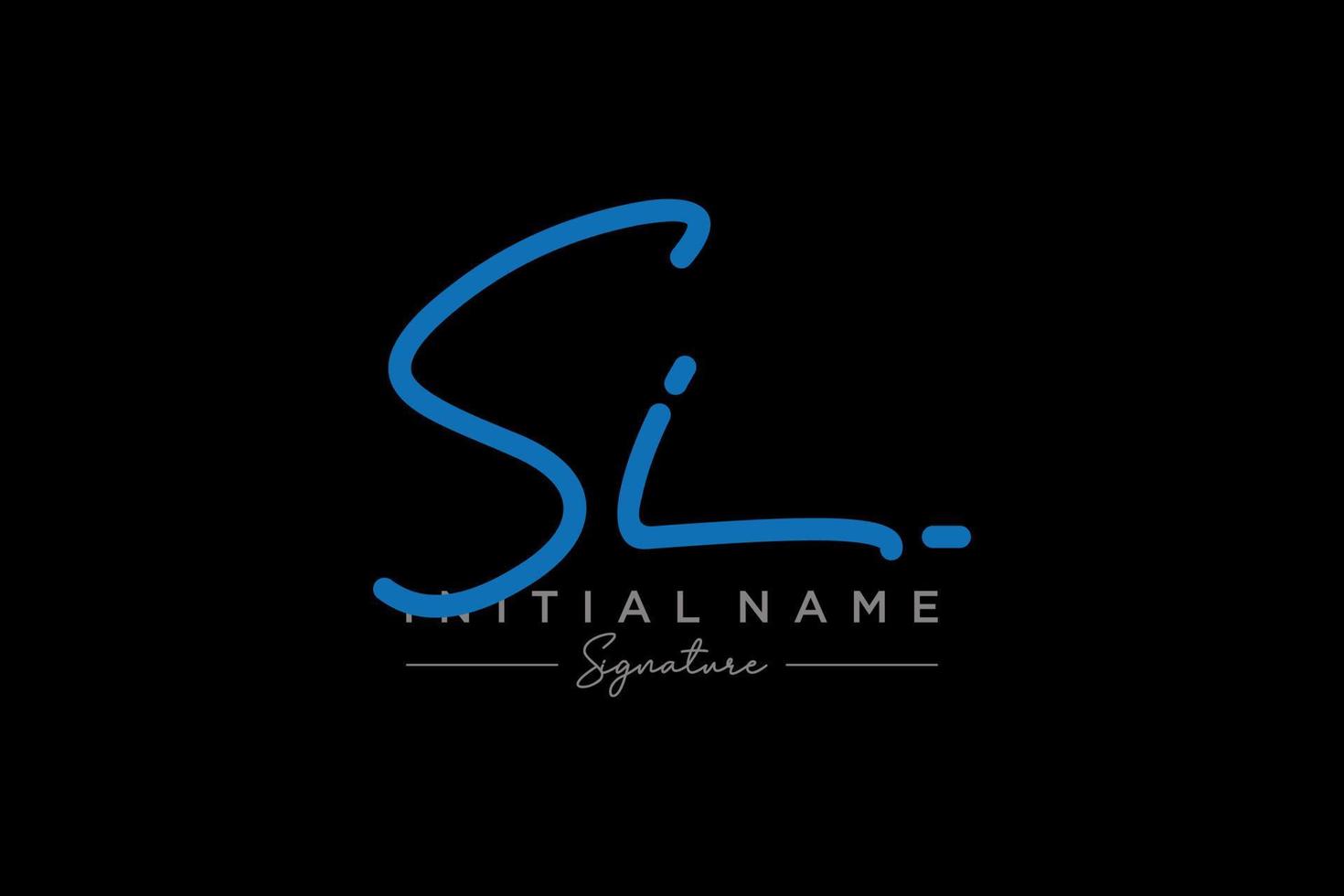Initial SI signature logo template vector. Hand drawn Calligraphy lettering Vector illustration.