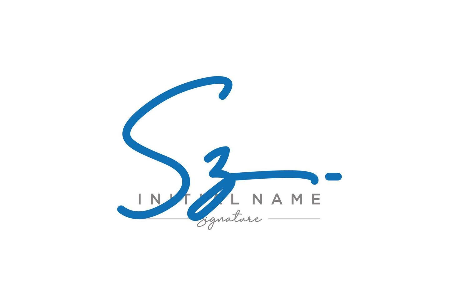 Initial SZ signature logo template vector. Hand drawn Calligraphy lettering Vector illustration.