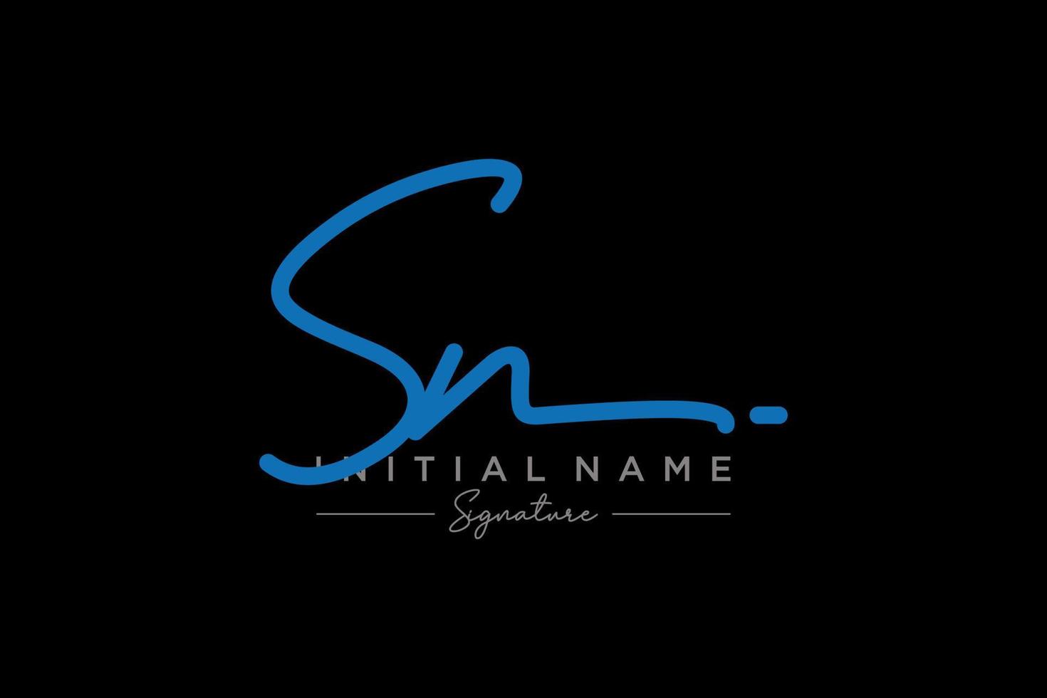 Initial SN signature logo template vector. Hand drawn Calligraphy lettering Vector illustration.