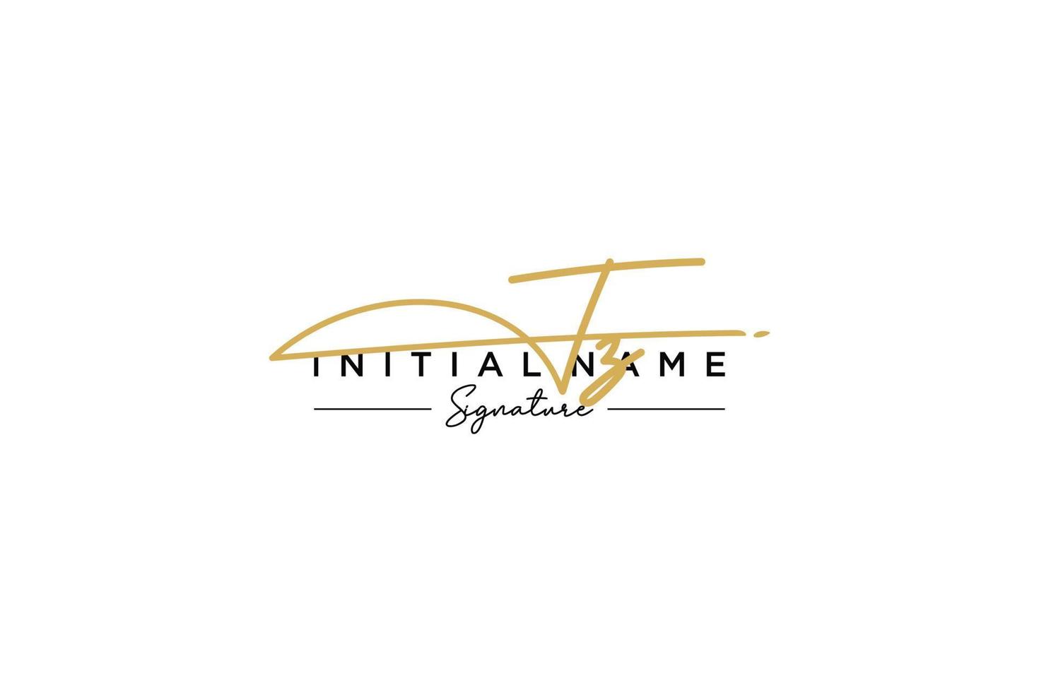 Initial TZ signature logo template vector. Hand drawn Calligraphy lettering Vector illustration.