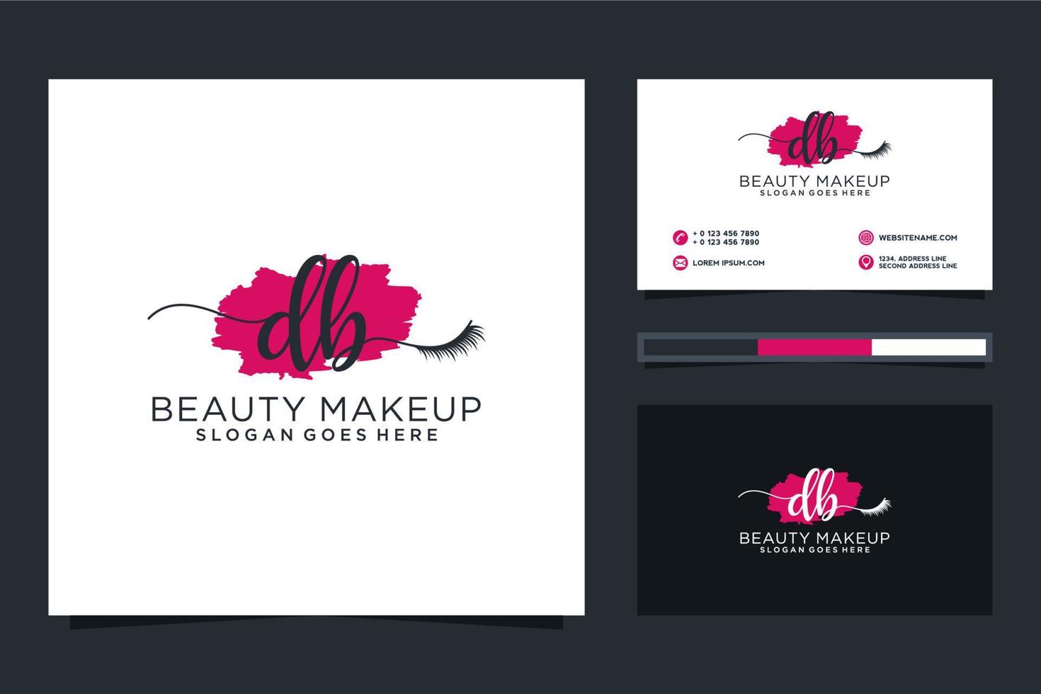 Initial DB Feminine logo collections and business card templat Premium Vector