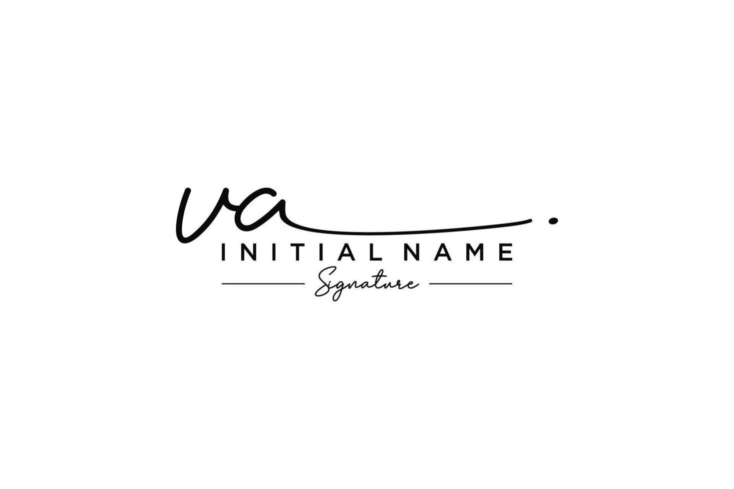 Initial VA signature logo template vector. Hand drawn Calligraphy lettering Vector illustration.