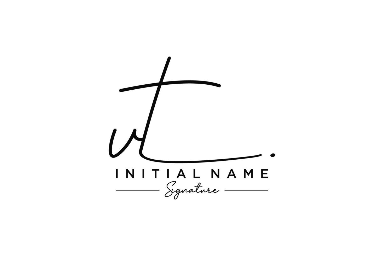 Initial VT signature logo template vector. Hand drawn Calligraphy lettering Vector illustration.