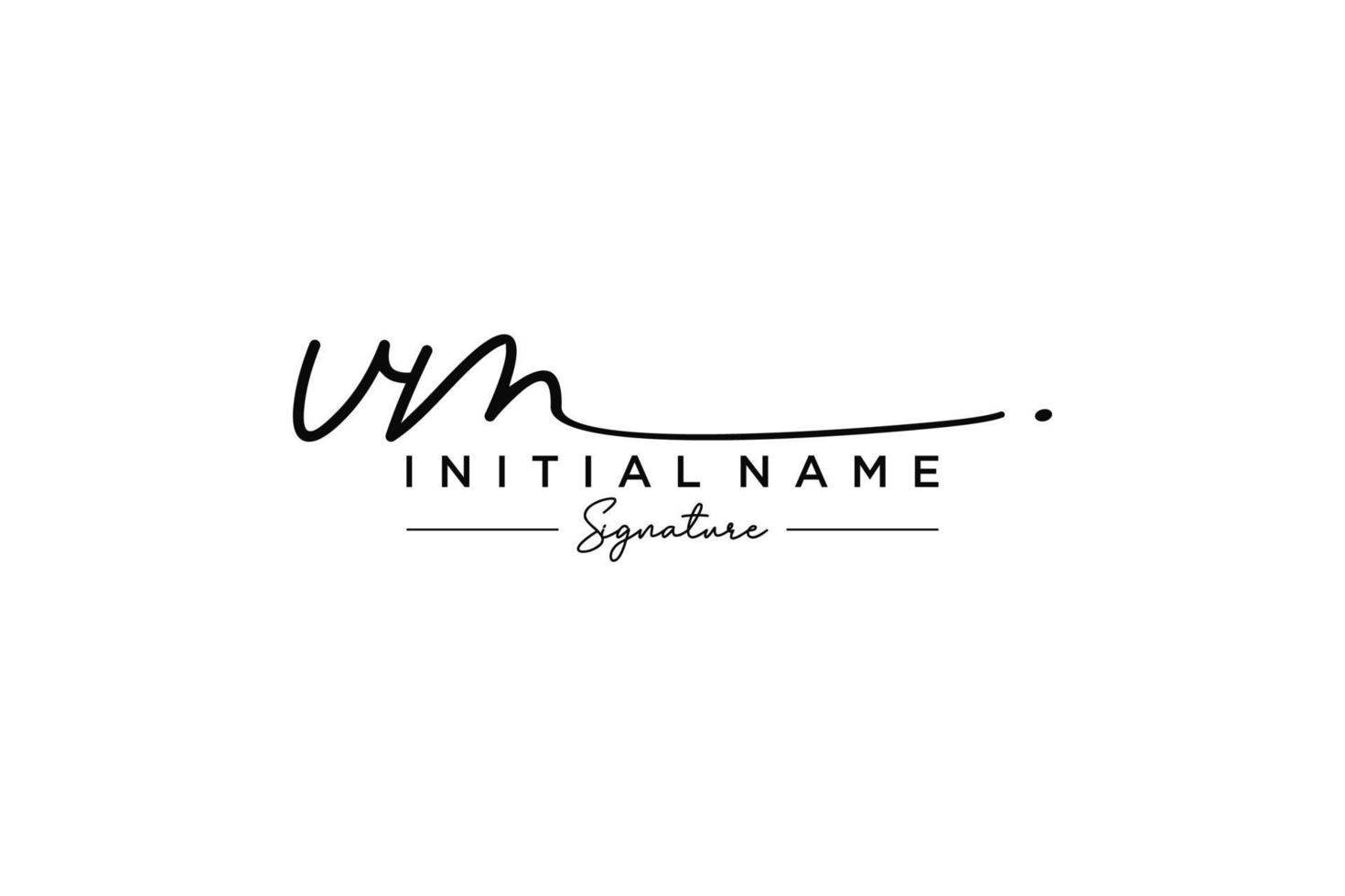 Initial VM signature logo template vector. Hand drawn Calligraphy lettering Vector illustration.