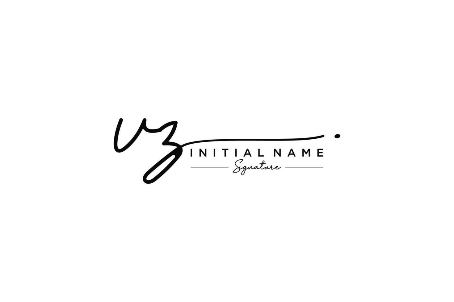 Initial VZ signature logo template vector. Hand drawn Calligraphy lettering Vector illustration.