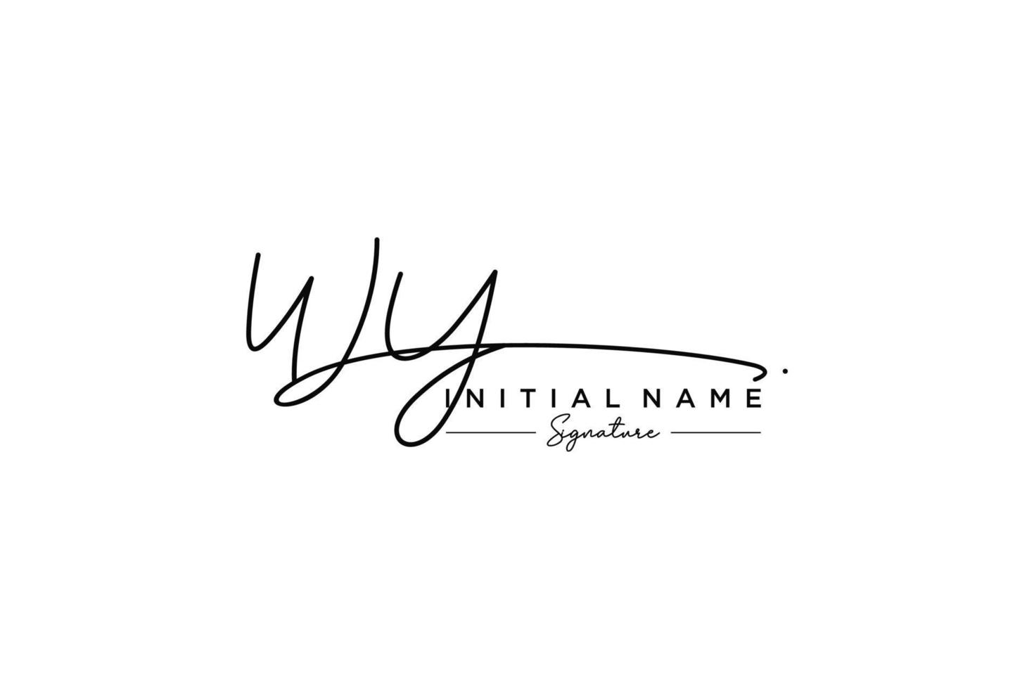Initial WY signature logo template vector. Hand drawn Calligraphy lettering Vector illustration.