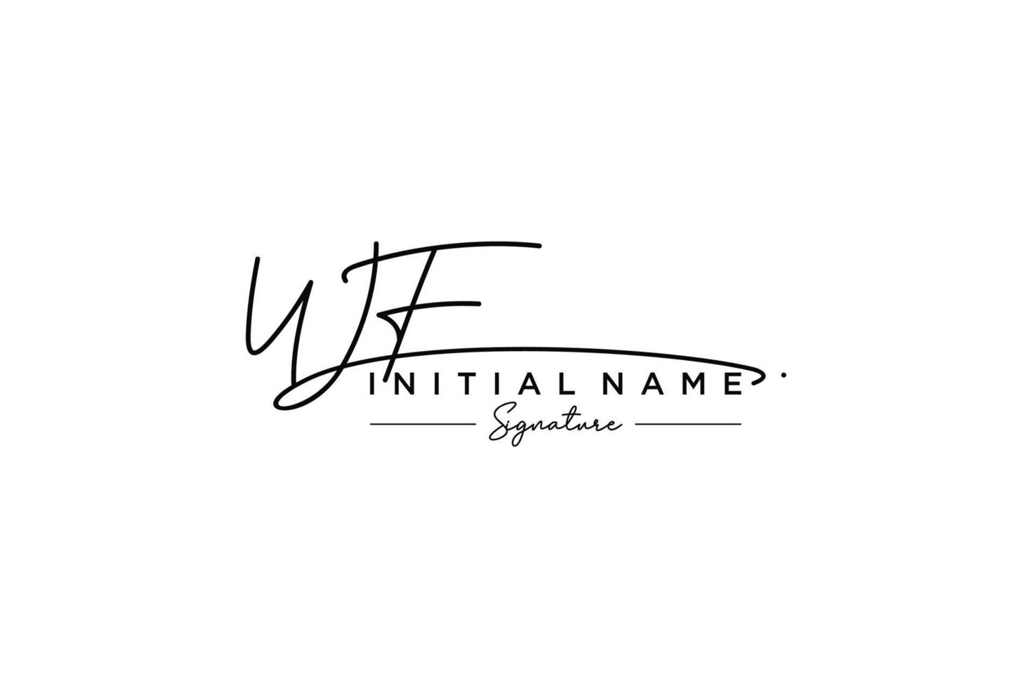 vector de plantilla de logotipo de firma wf inicial. ilustración de vector de letras de caligrafía dibujada a mano.