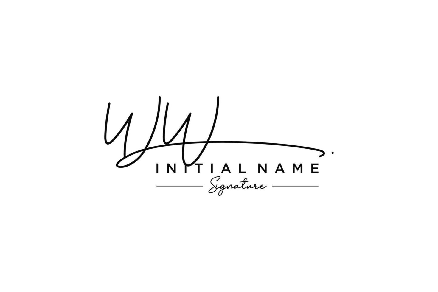 Initial WW signature logo template vector. Hand drawn Calligraphy lettering Vector illustration.