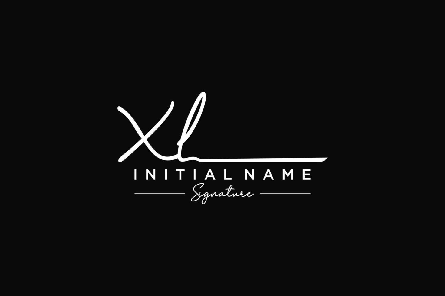 Initial XL signature logo template vector. Hand drawn Calligraphy lettering Vector illustration.