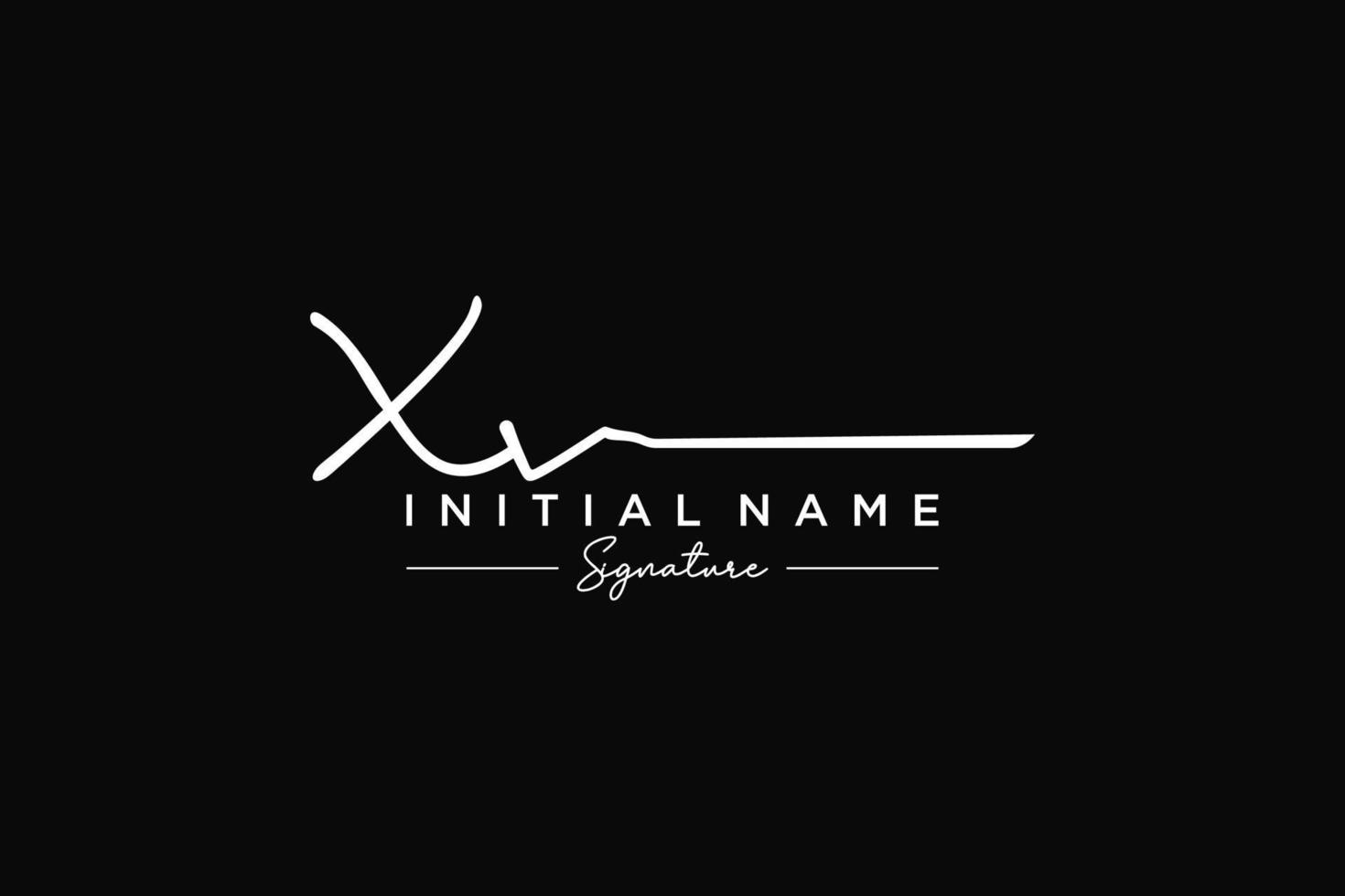 Initial XV signature logo template vector. Hand drawn Calligraphy lettering Vector illustration.