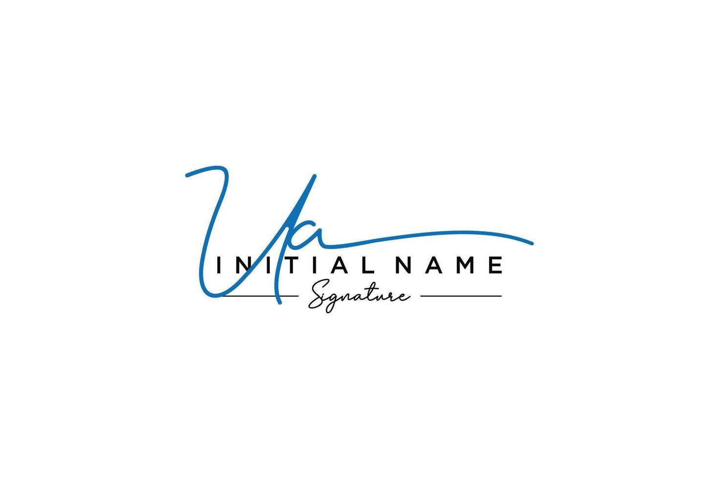 Initial UA signature logo template vector. Hand drawn Calligraphy lettering Vector illustration.