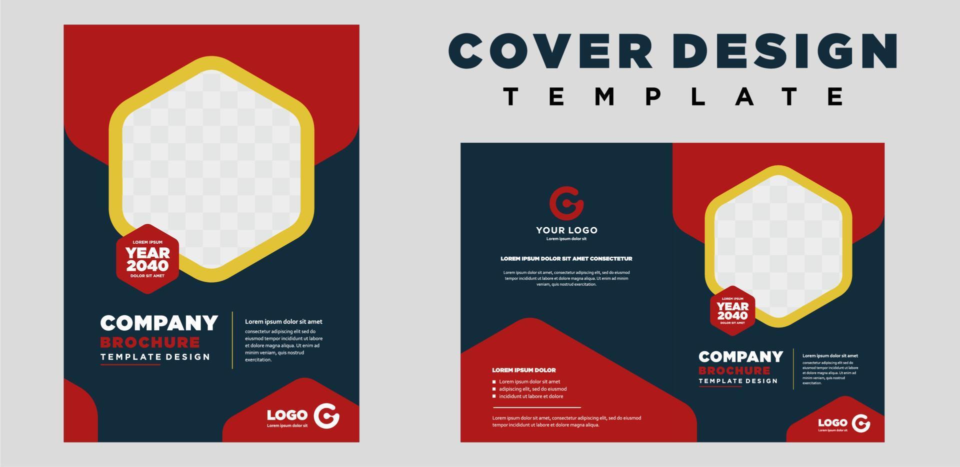 company profile cover template layout design or brochure cover template design vector