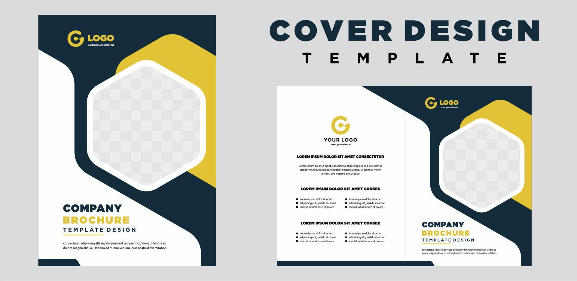 company profile cover template layout design or brochure cover template design vector