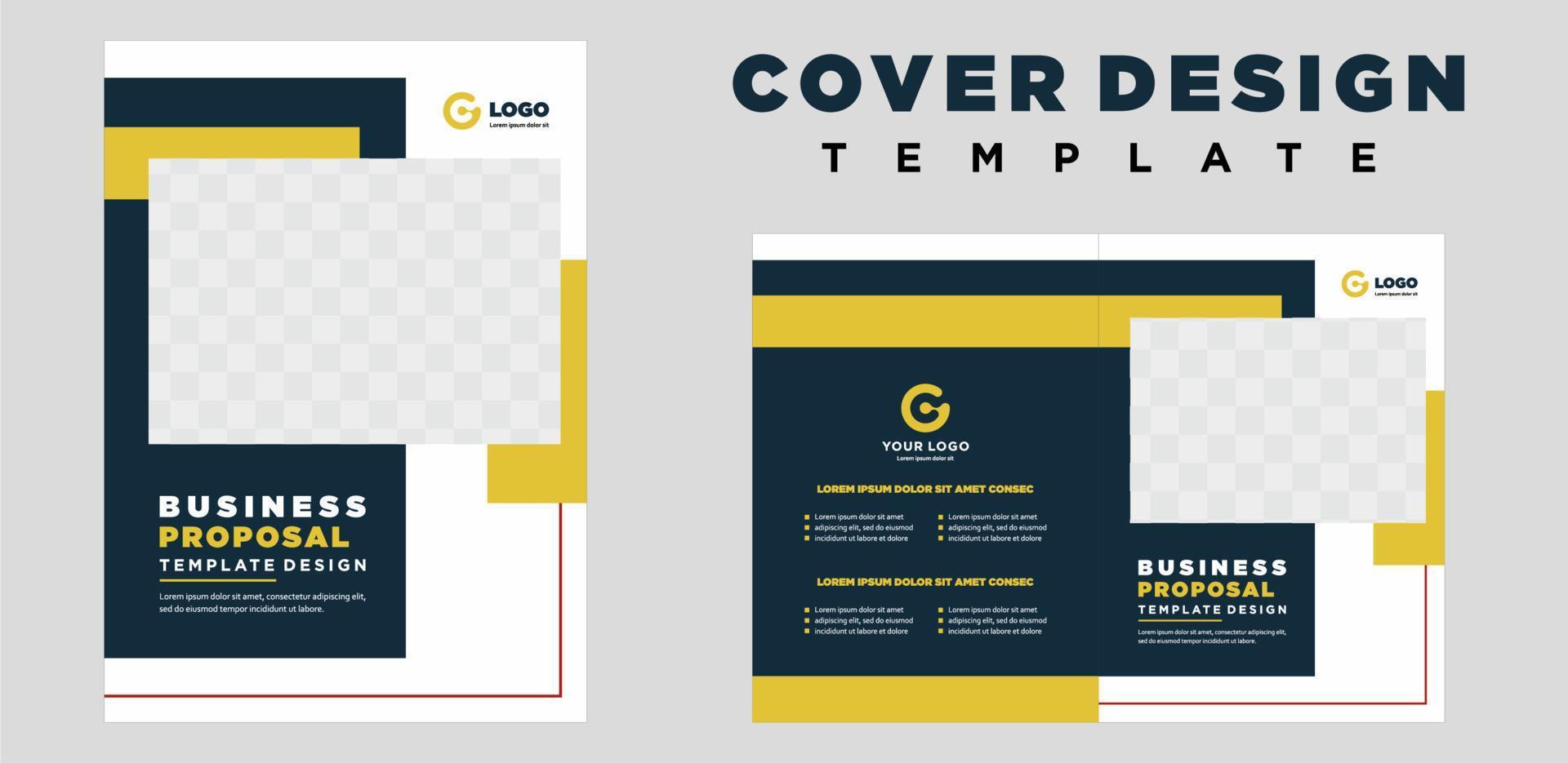 company profile cover template layout design or brochure cover template design vector