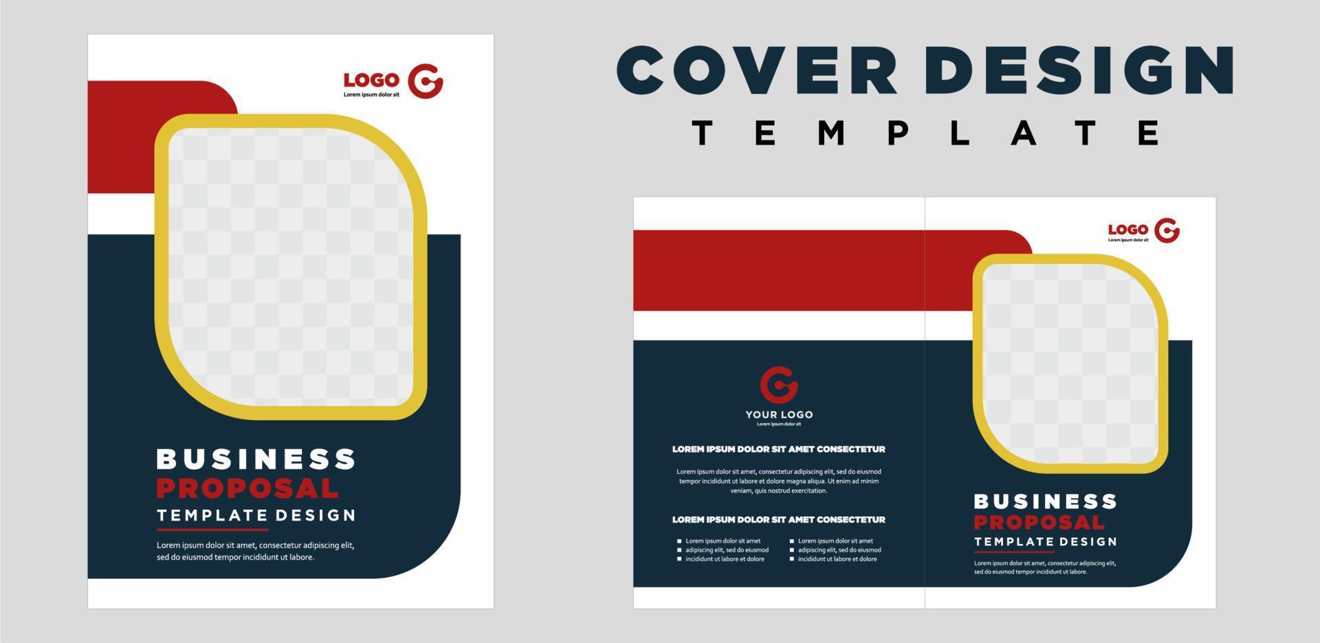 company profile cover template layout design or brochure cover template design vector