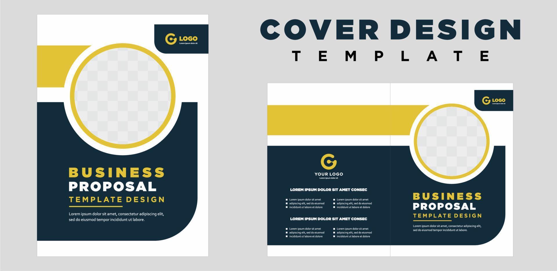 company profile cover template layout design or brochure cover template design vector