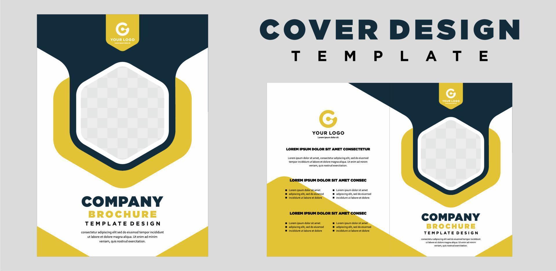 company profile cover template layout design or brochure cover template design vector