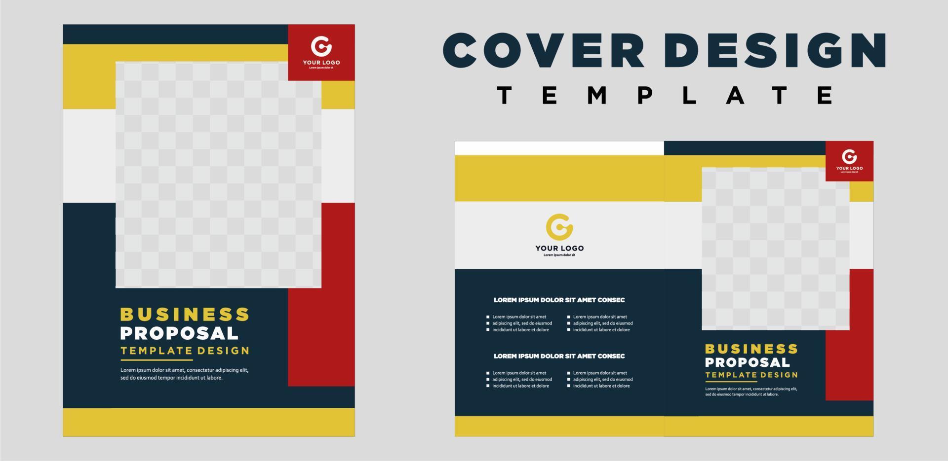 company profile cover template layout design or brochure cover template design vector