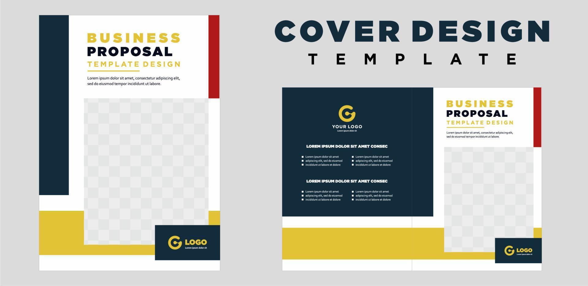 company profile cover template layout design or brochure cover template design vector